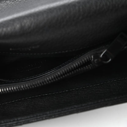 Saint Laurent Sheepskin Matelasse Chevron Monogram Monochrome Medium College Bag Black 9 of 11