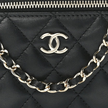 Chanel Lambskin Quilted Small Top Handle Vanity Case With Chain Black 8 of 13