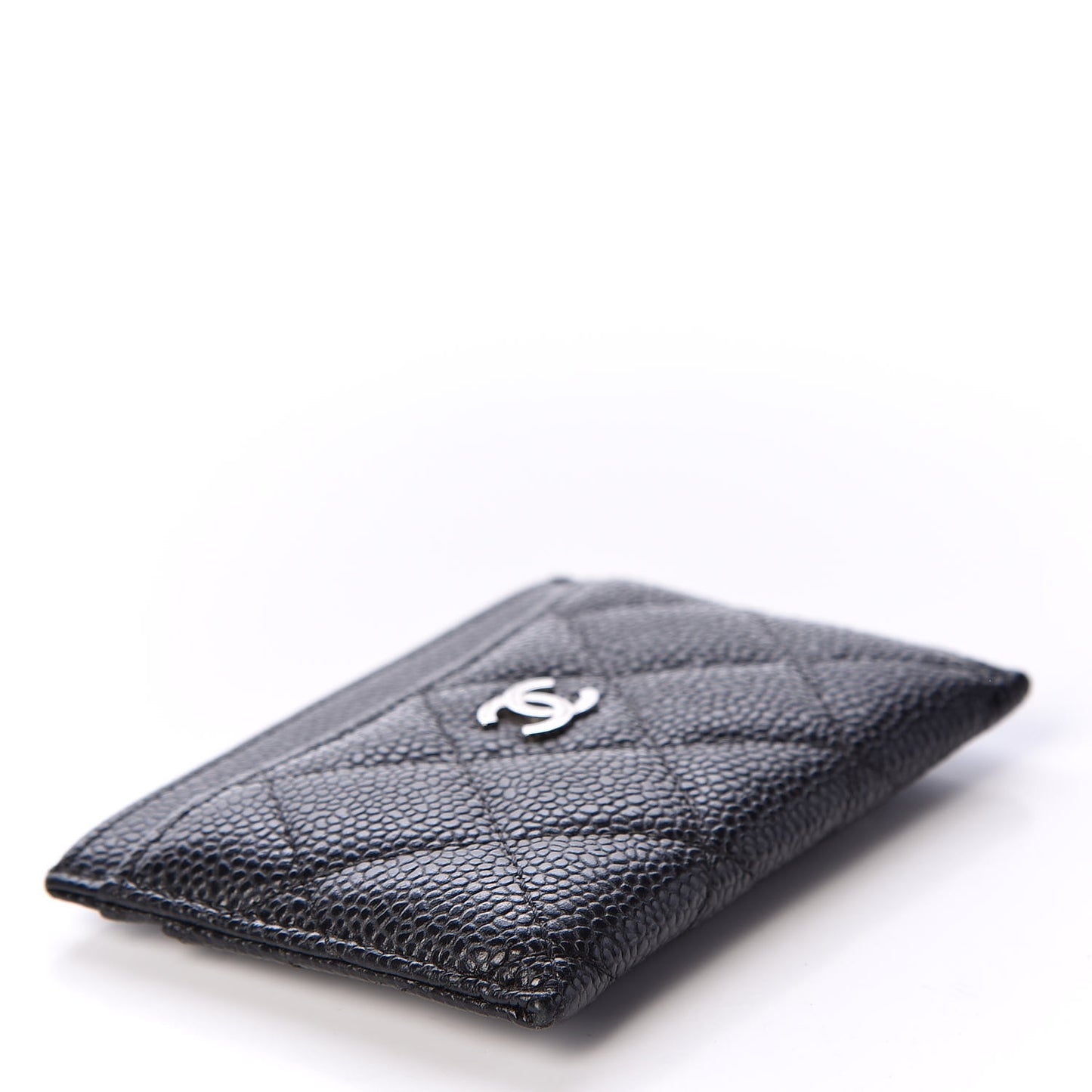 Caviar Quilted Card Holder Black