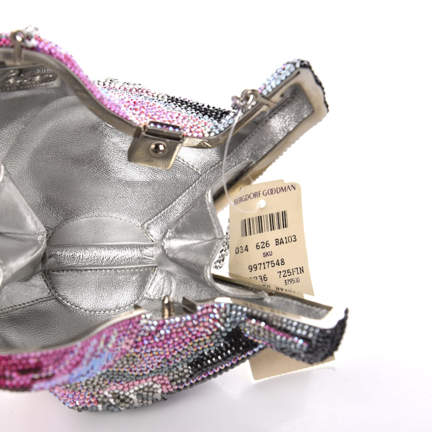 Judith Leiber Swarovski Crystal Bird Minaudiere Clutch Pink Multicolor 6 of 14