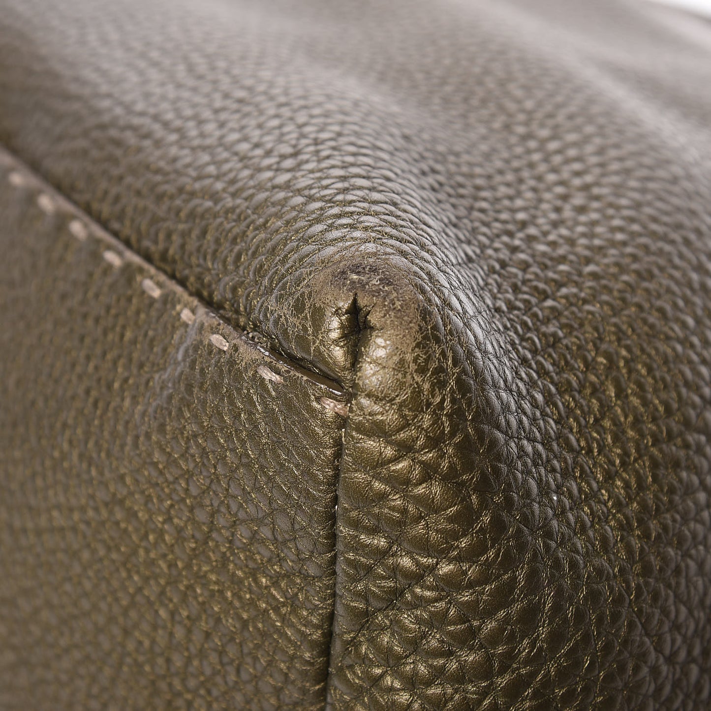 Calfskin Romano Selleria Large Villa Borghese Tote Green