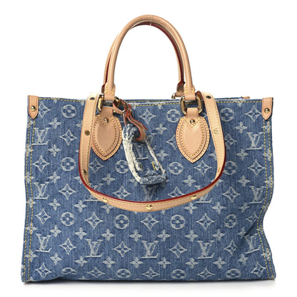 Louis Vuitton Monogram Denim Onthego MM Blue 1 of 9