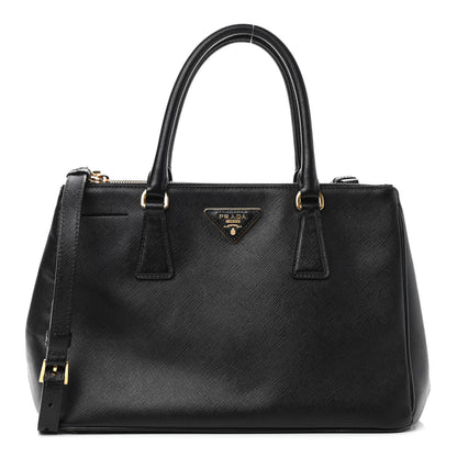 Prada Saffiano Small Galleria Double Zip Tote Black 1 of 10