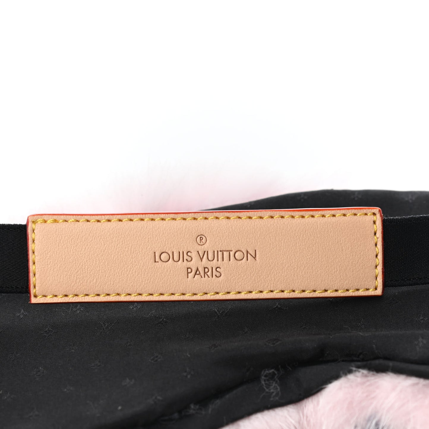 Monogram Mink Fur Sleep Mask Light Pink