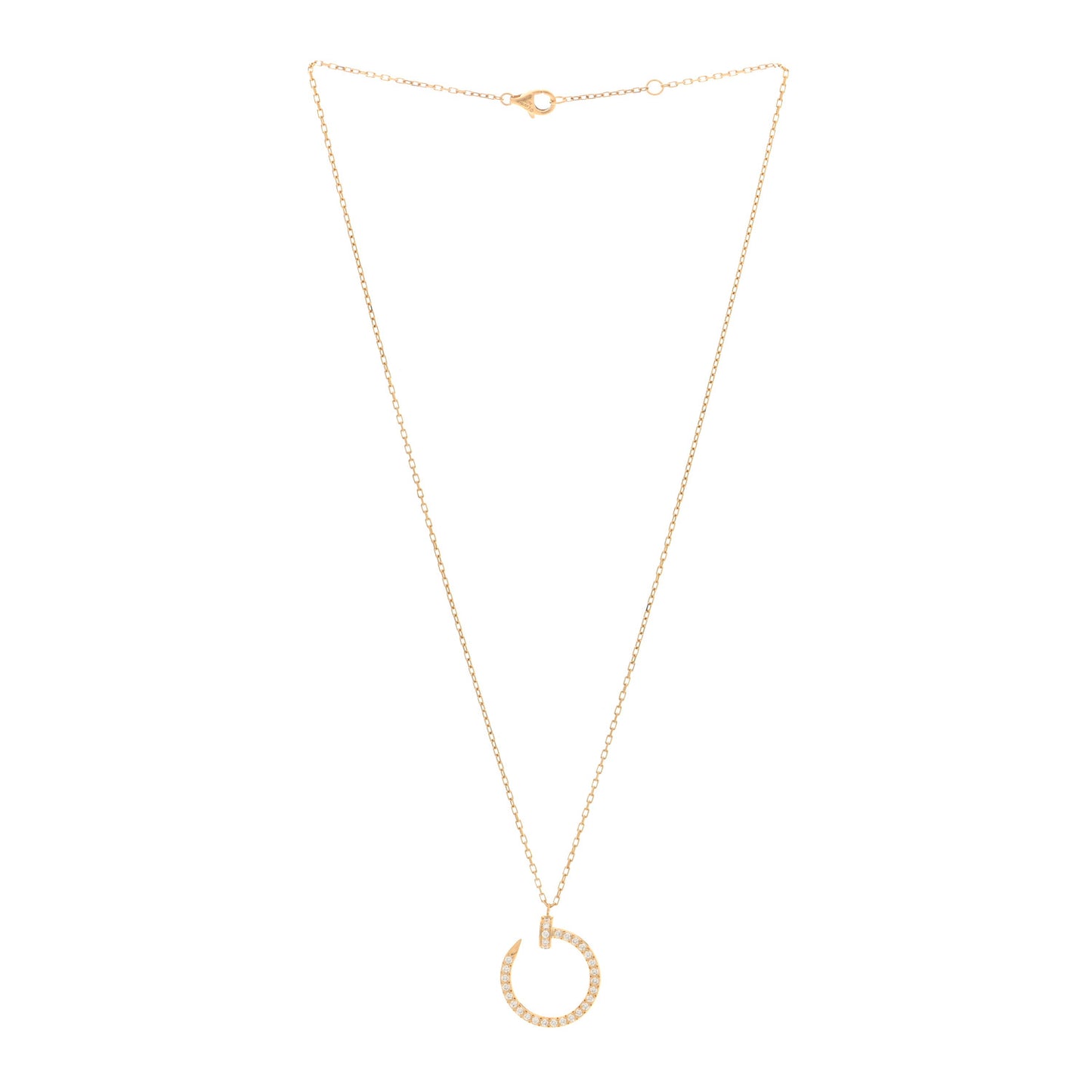 18K Yellow Gold Diamond Juste Un Clou Paved Pendant Necklace
