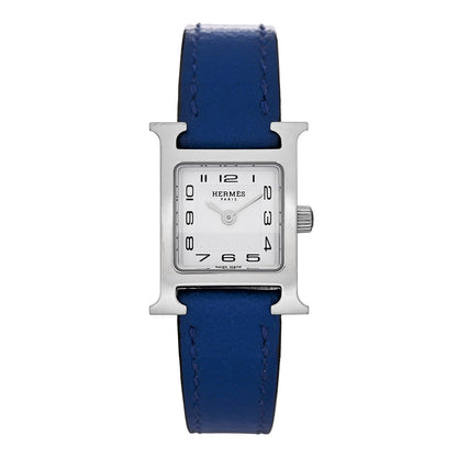 Hermes Stainless Steel Swift 17.2mm Heure H Hour Quartz Watch Bleu Electrique 1 of 4
