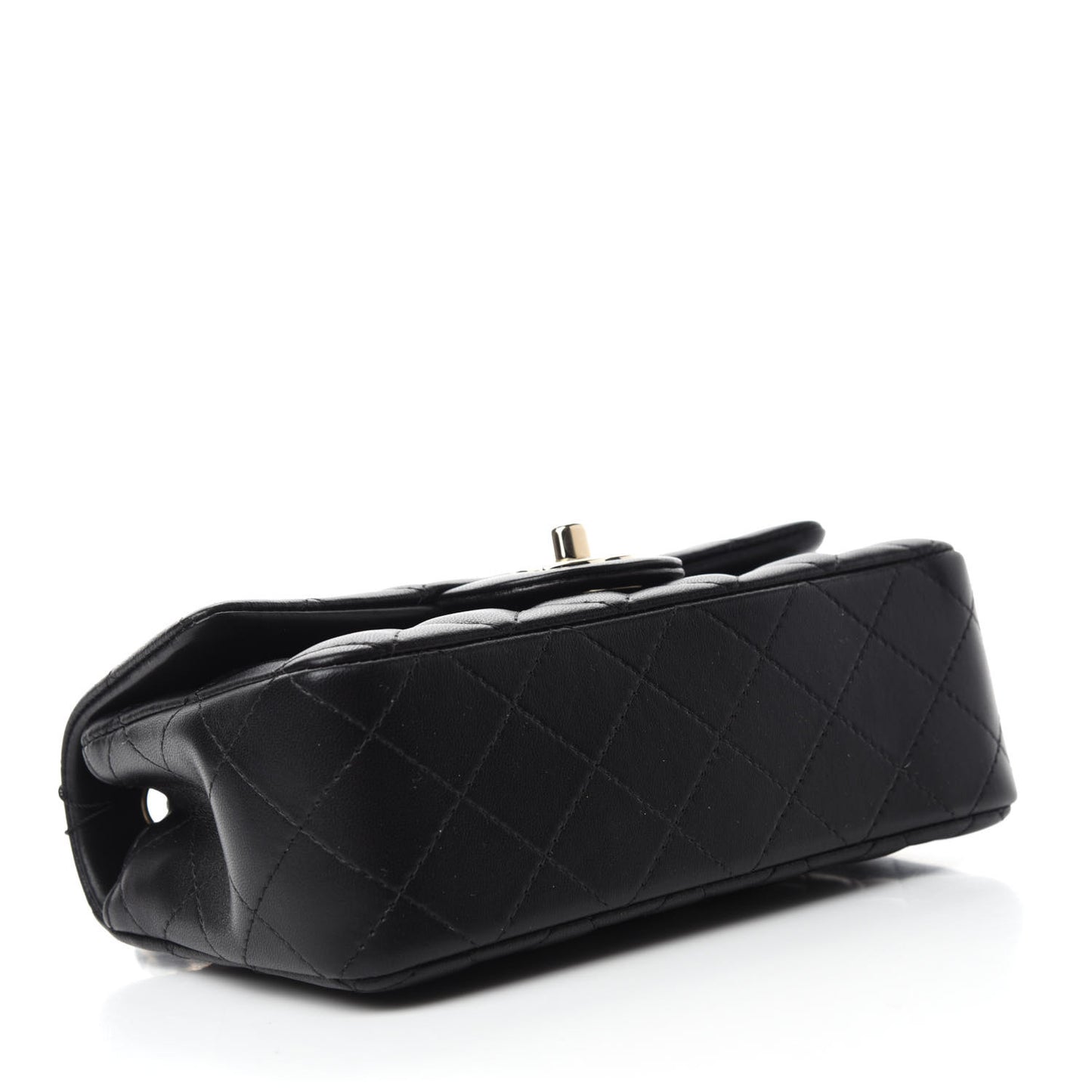 Lambskin Quilted Mini Rectangular Flap Black