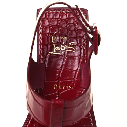Christian Louboutin Calfskin Alligator Embossed Cubongo Flat Sandals 35.5 Persan 7 of 8