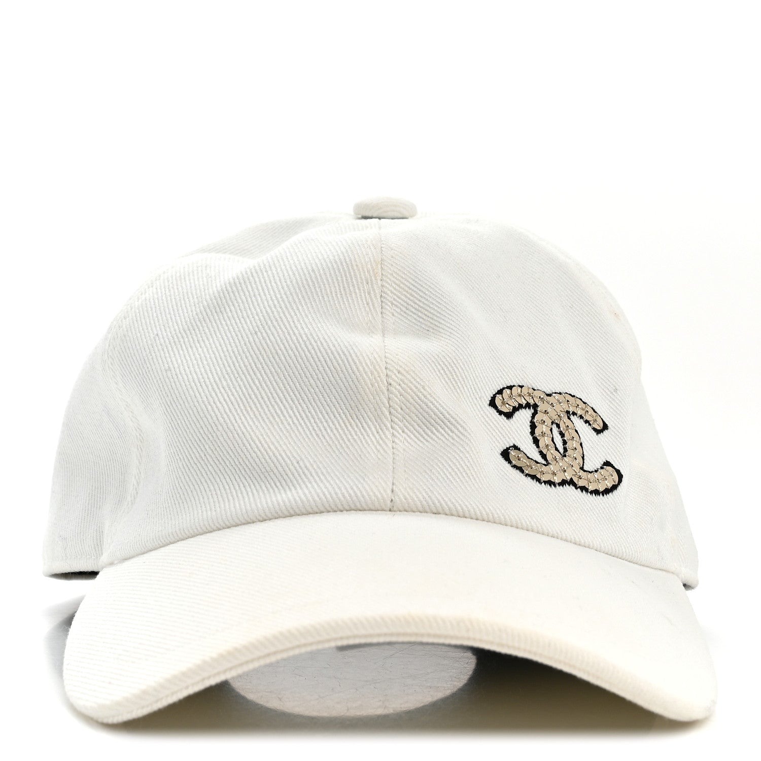 Chanel Cotton Sequin CC Cap Hat Ivory 3 of 8