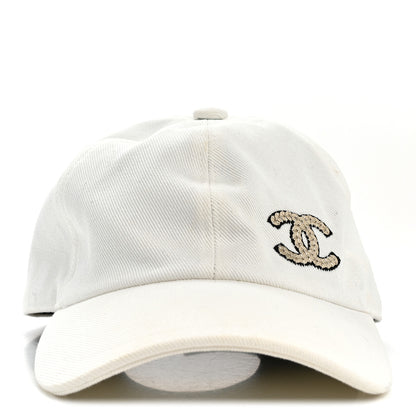 Chanel Cotton Sequin CC Cap Hat Ivory 3 of 8
