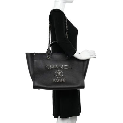 Chanel Caviar Medium Studded Deauville Tote Black 2 of 12
