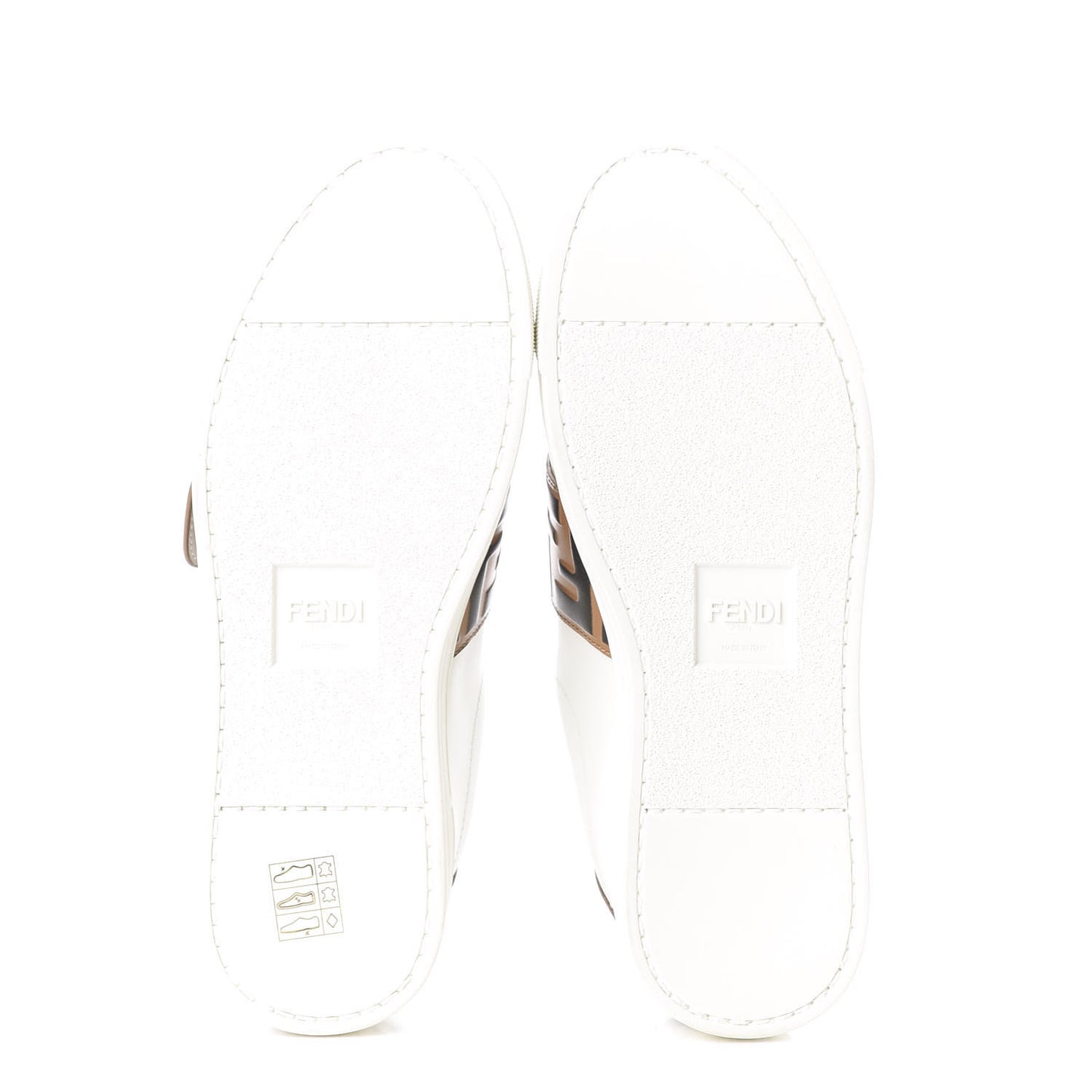 Vitello FF Embossed Pearland Slip On Sneakers 35.5 White Tobacco Moro