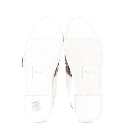Fendi Vitello FF Embossed Pearland Slip On Sneakers 35.5 White Tobacco Moro 8 of 10