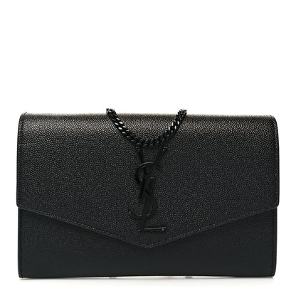 Saint Laurent Grain De Poudre Uptown Chain Wallet Black 2 of 12
