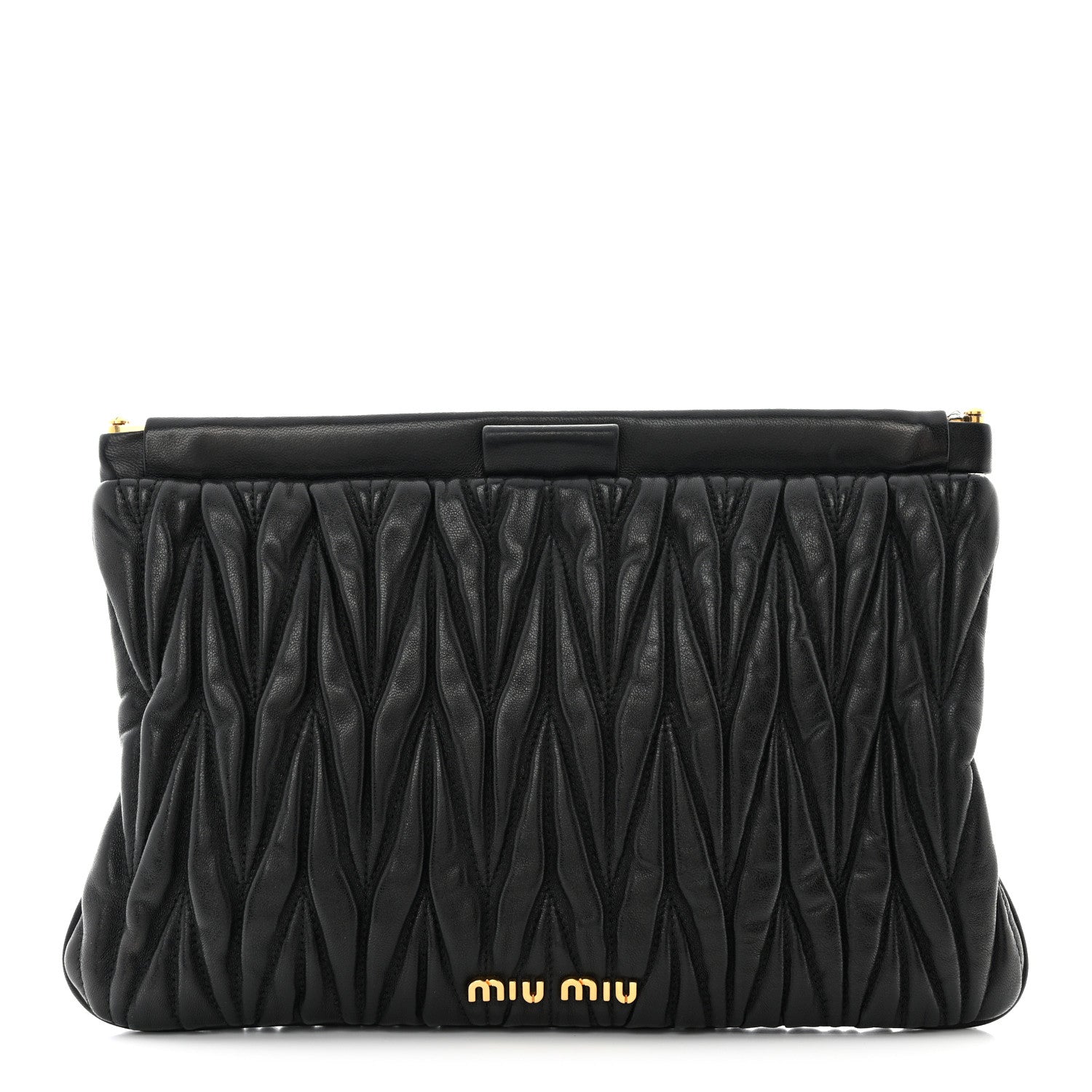 Miu Miu Nappa Matelasse Clutch Black 1 of 13