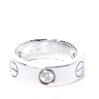 Cartier 18K White Gold 3 Diamond 5.5mm LOVE Ring 47 4 4 of 5