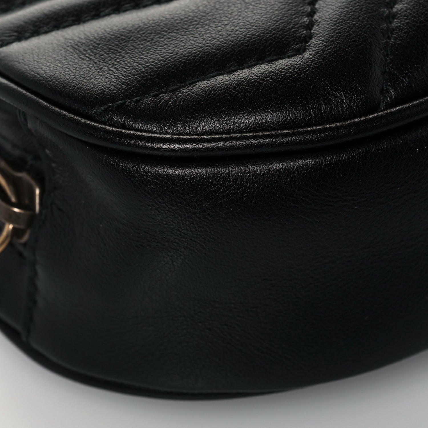Gucci Calfskin Matelasse GG Marmont Belt Bag 95 38 Black 9 of 15