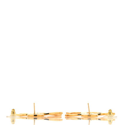 Chanel Metal Large Paris Button Earrings Gold 3 of 4