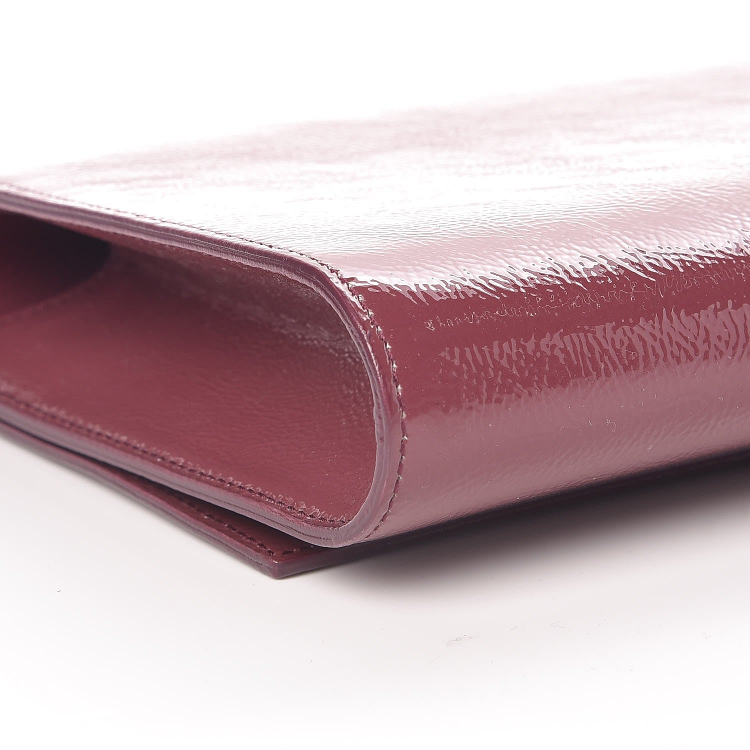 Saint Laurent Textured Patent Calfskin Large Belle De Jour Clutch Berry 5 of 9