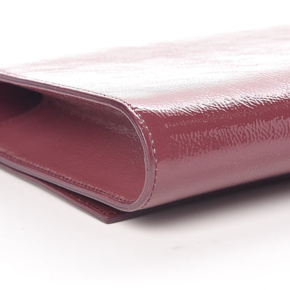 Saint Laurent Textured Patent Calfskin Large Belle De Jour Clutch Berry 5 of 9