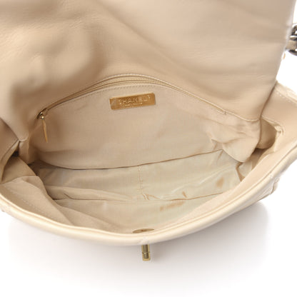 Chanel Goatskin Quilted Large Chanel 19 Flap Beige 5 of 10