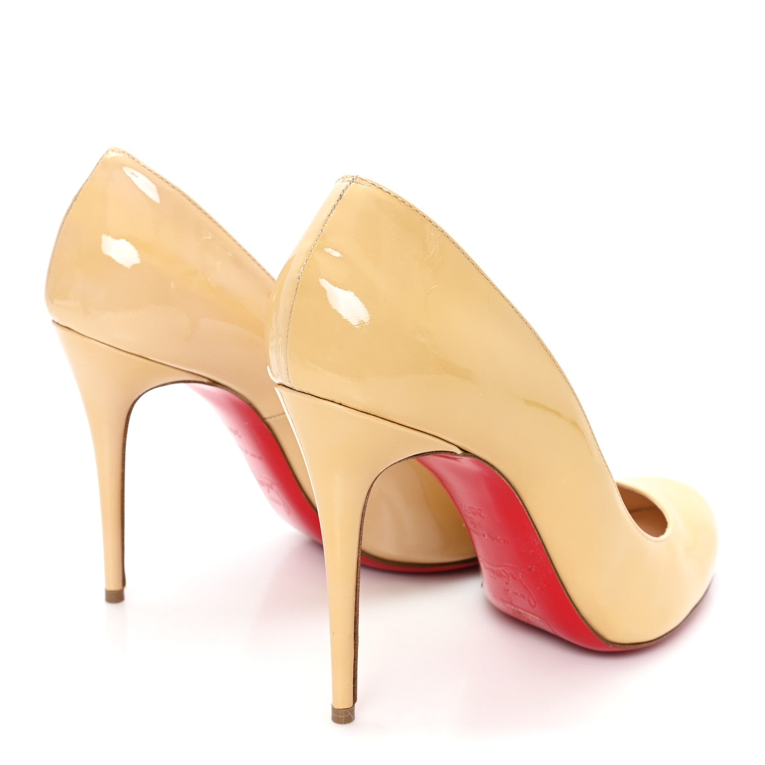 Christian Louboutin Patent Fifi 100 Pumps 38.5 Nude 5 of 9