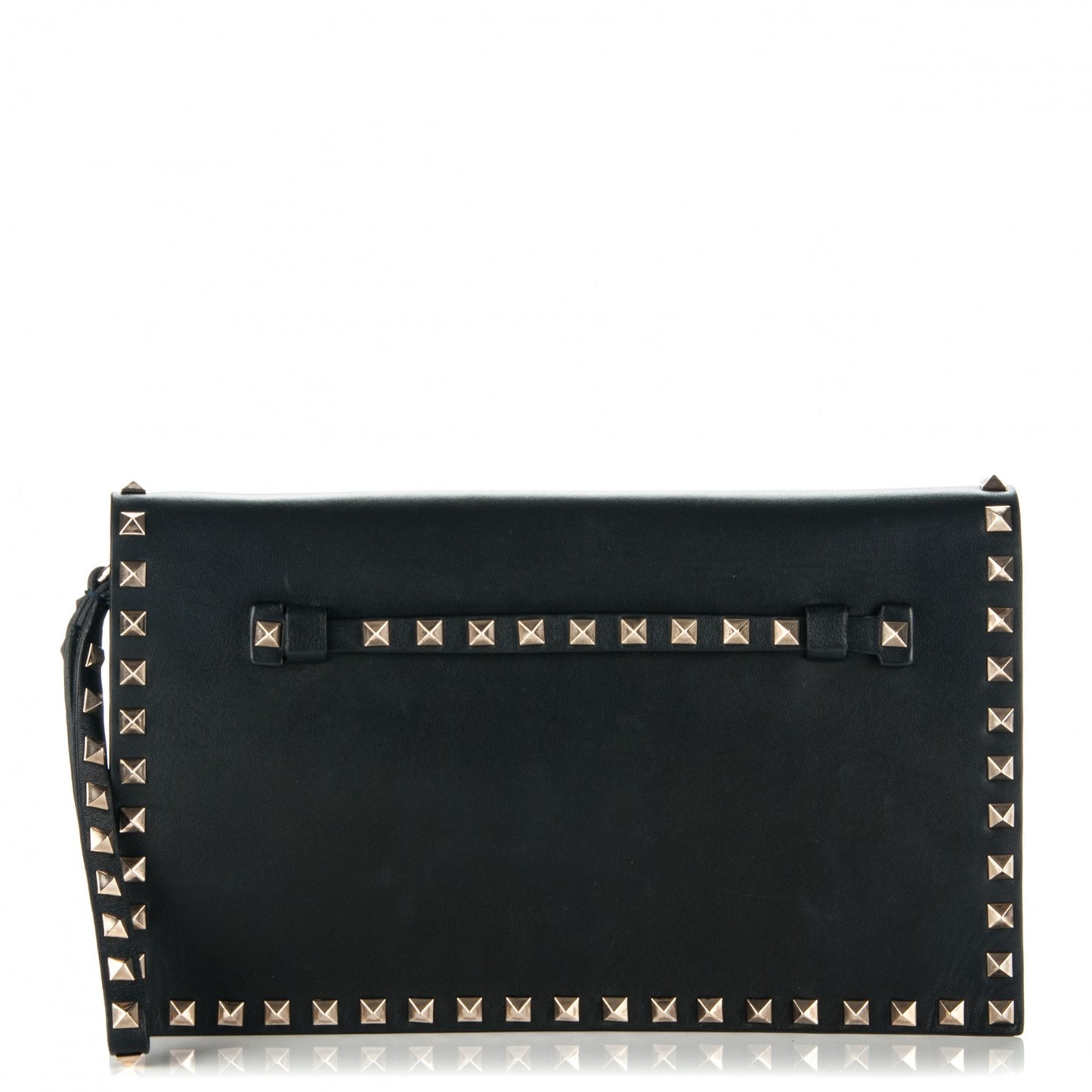 Nappa Rockstud Wristlet Clutch Black