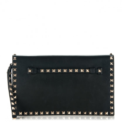 Valentino Garavani Nappa Rockstud Wristlet Clutch Black 1 of 6
