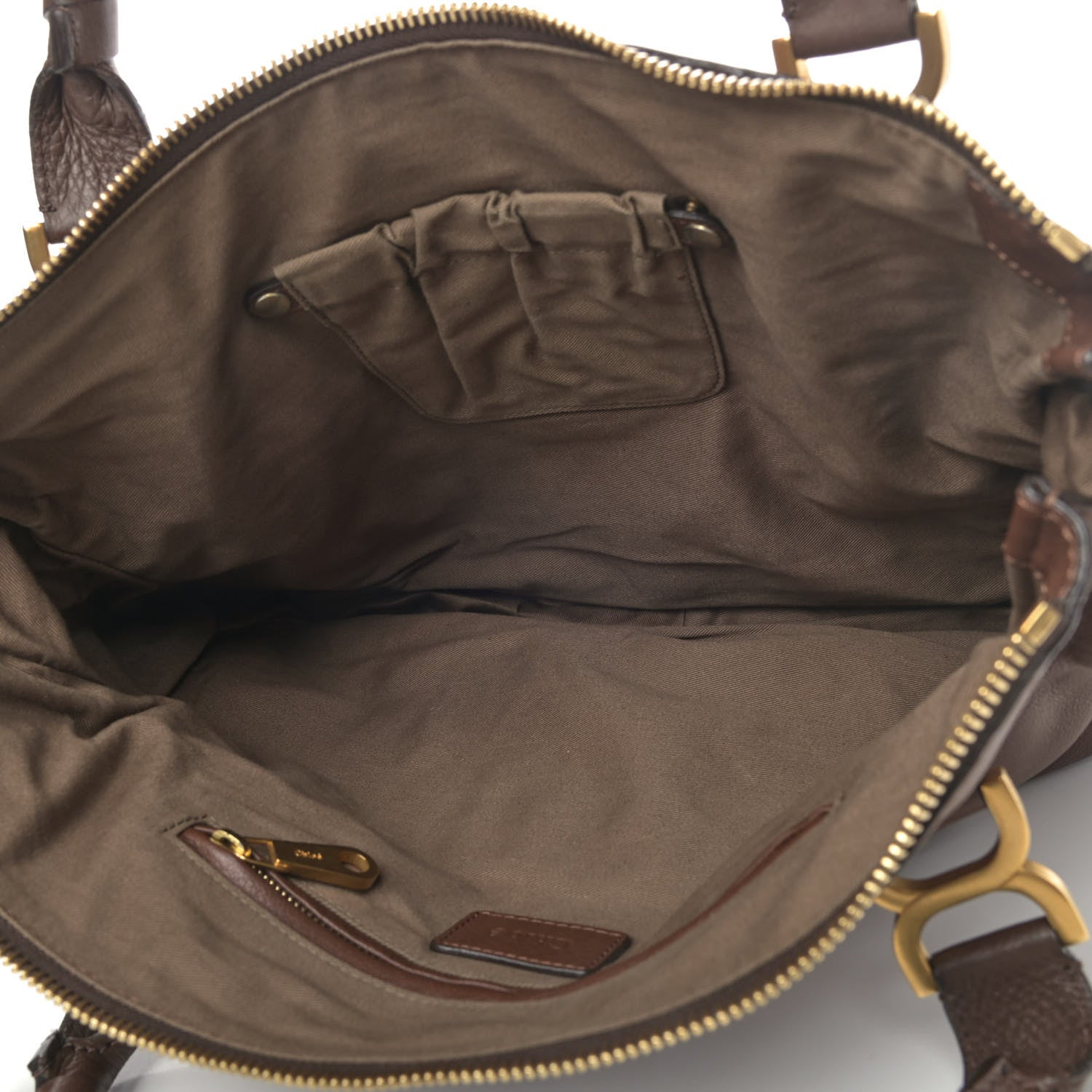 Chloe Calfskin Large Marcie Satchel Barbour Khaki 4 of 4