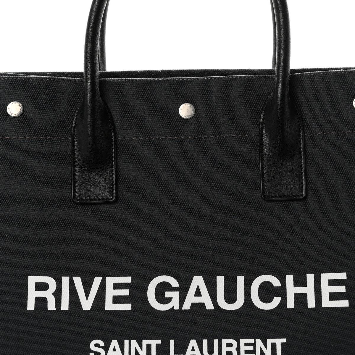 Saint Laurent Linen Calfskin Rive Gauche North South Tote Grey 7 of 9