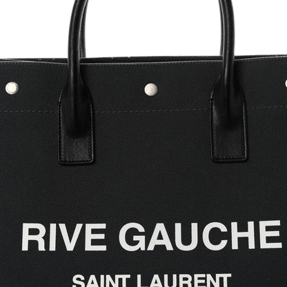Saint Laurent Linen Calfskin Rive Gauche North South Tote Grey 7 of 9