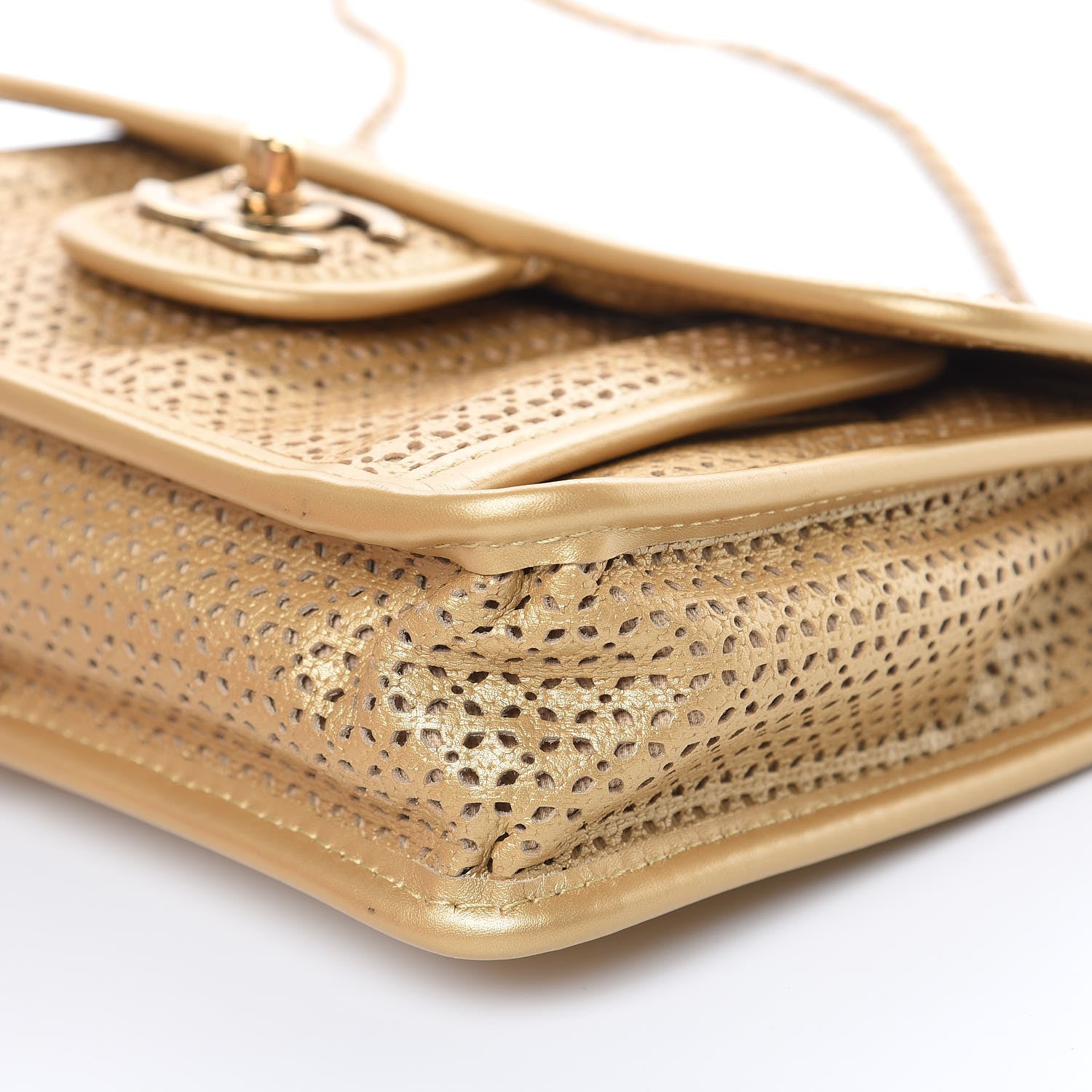 Chanel Metallic Perforated Calfskin Small Up In The Air Flap Gold 9 of 14