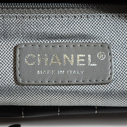 Chanel Lambskin Vertical Quilted Large Mademoiselle Tote Black 6 of 7