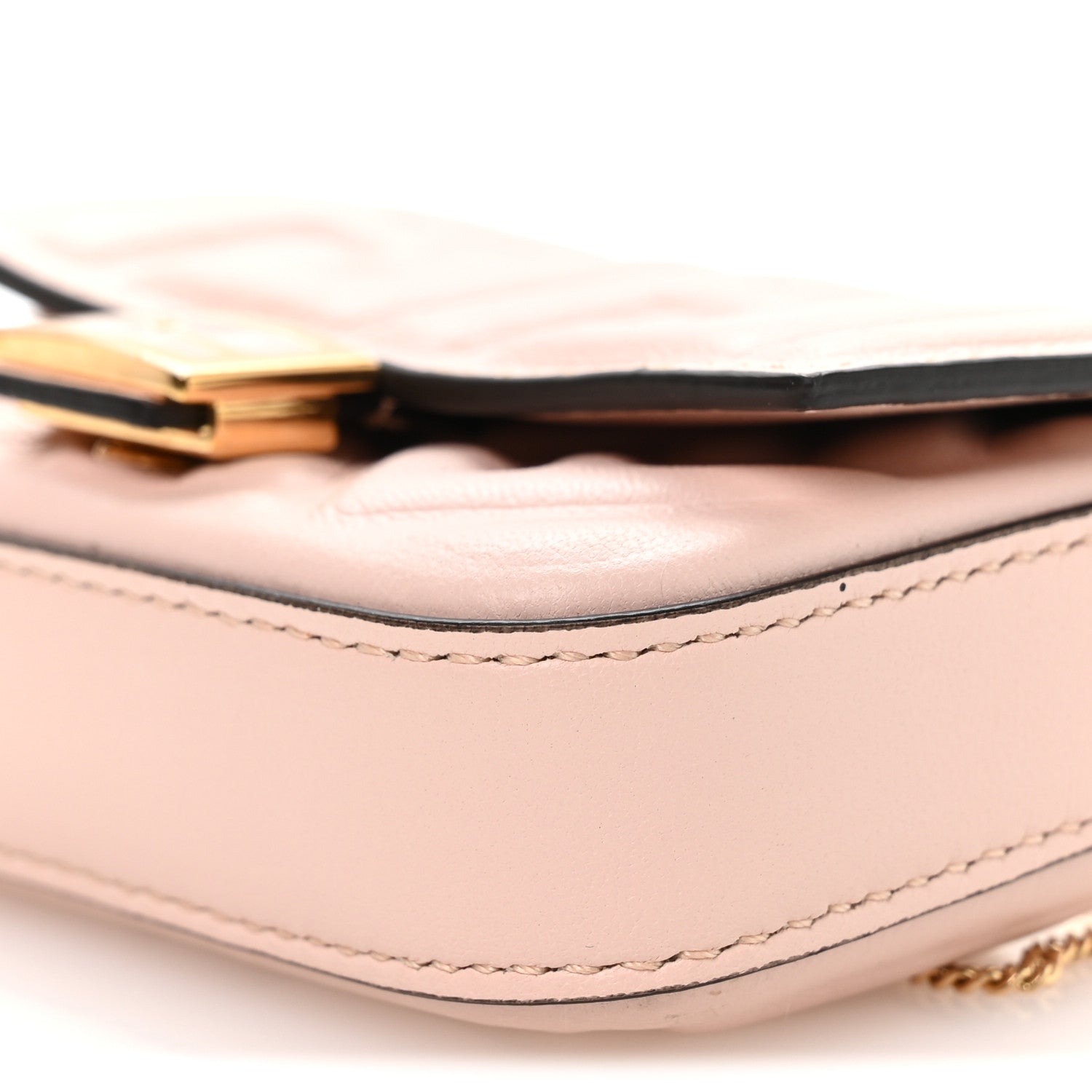 Fendi Nappa Matisse FF Embossed Nano Baguette Charm Rosa Quarzo 10 of 11