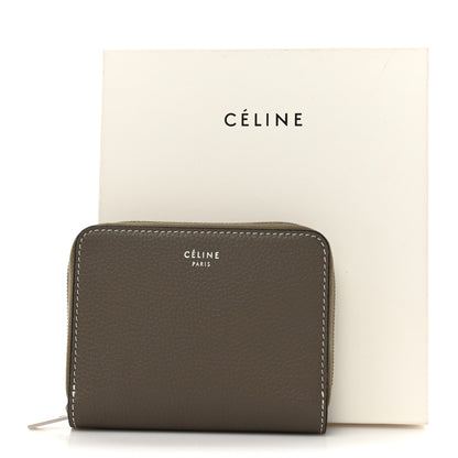 Celine Grained Calfskin Compact Zipped Wallet Souris 7 of 7