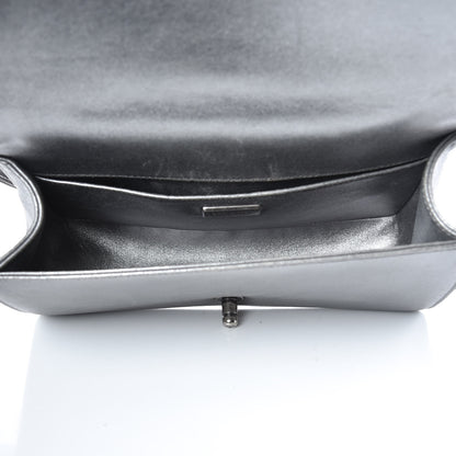 Chanel Metallic Lambskin Embellished Medium Boy Flap Silver 5 of 14