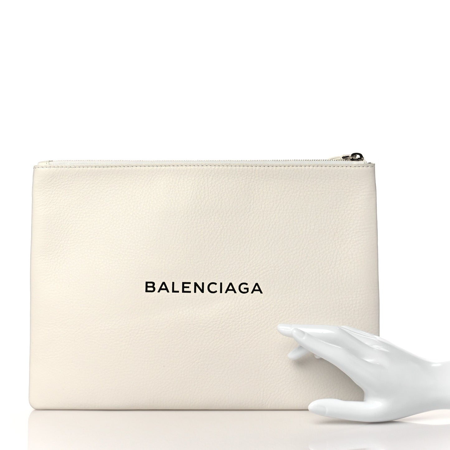 Calfskin Logo Everyday Second Bag White