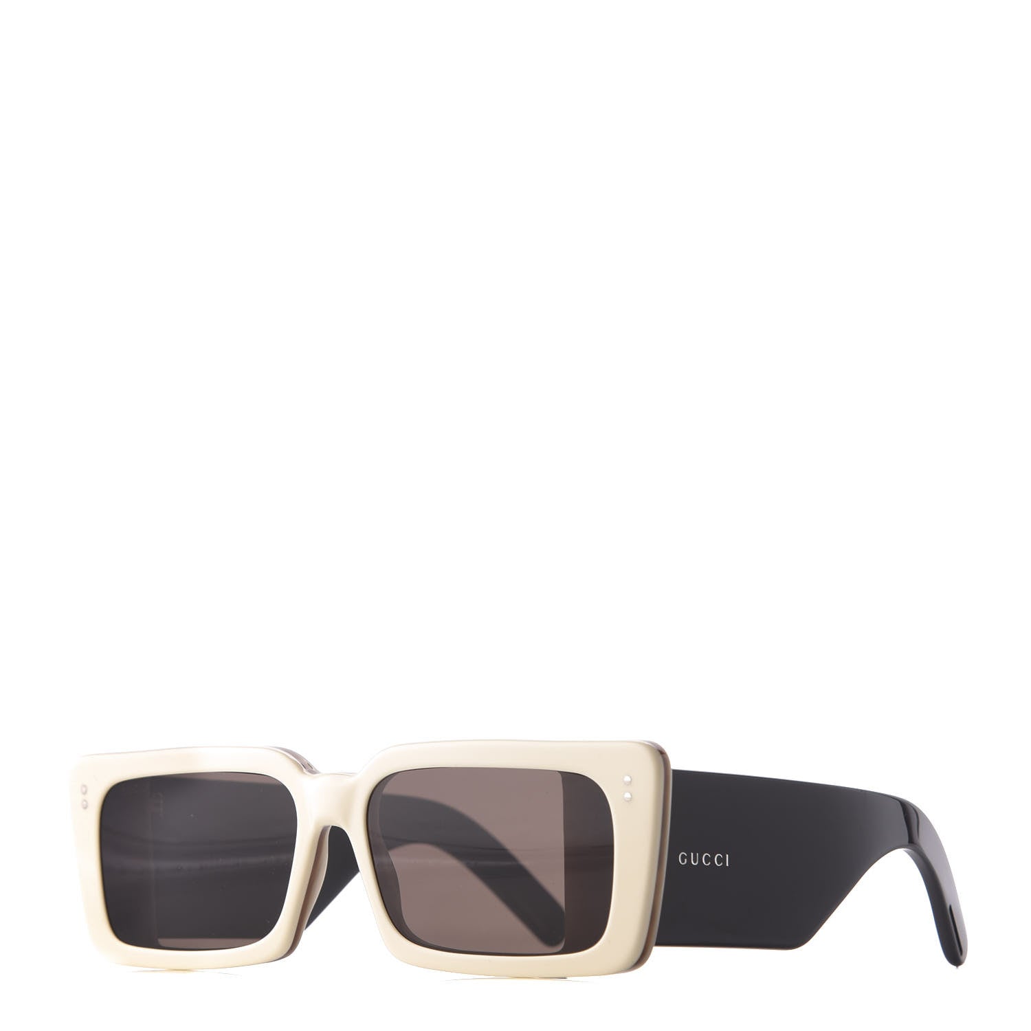 Gucci Acetate Rectangular Flap GG0543S Sunglasses White Black 1 of 10