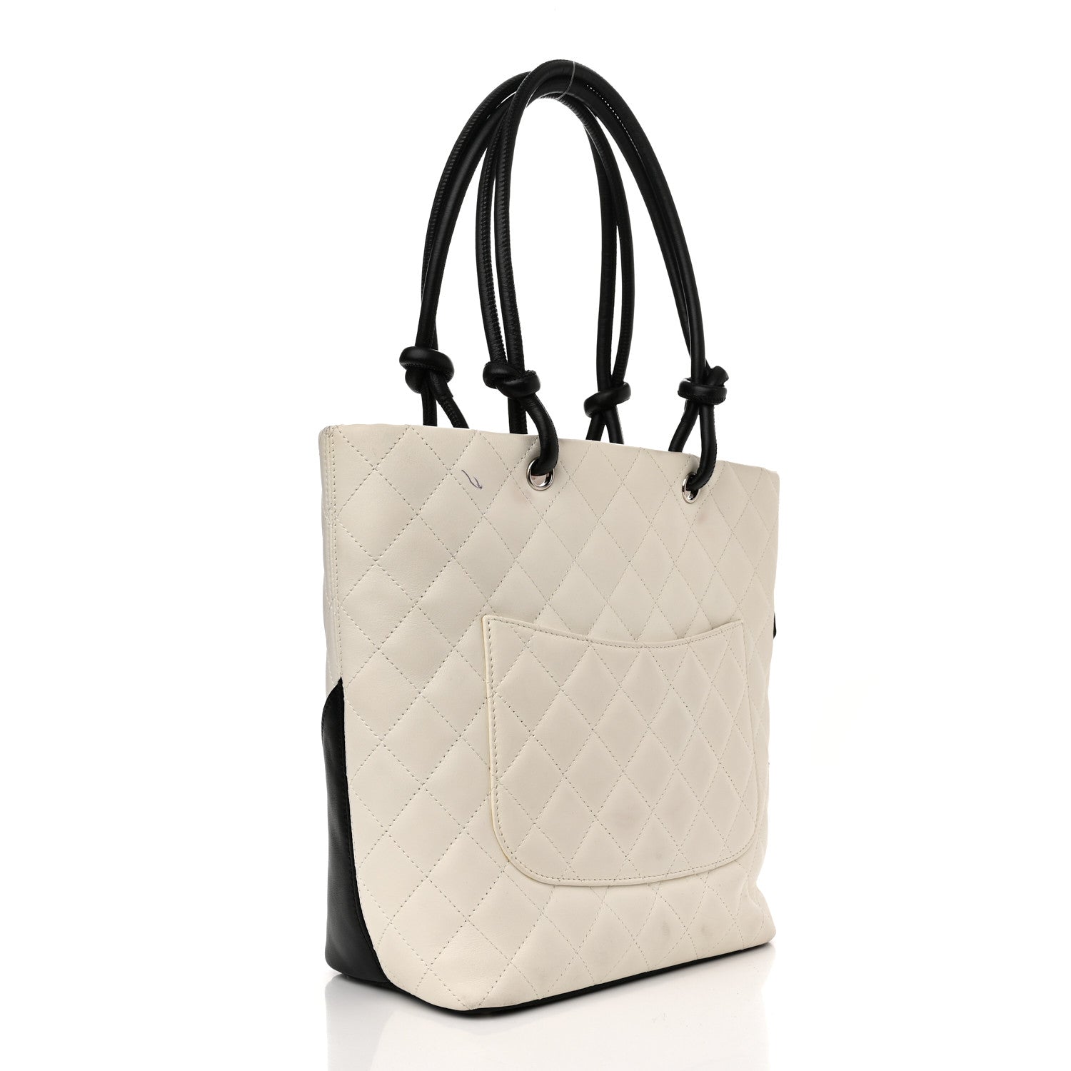 Chanel Calfskin Quilted Medium Cambon Tote White Black 3 of 16