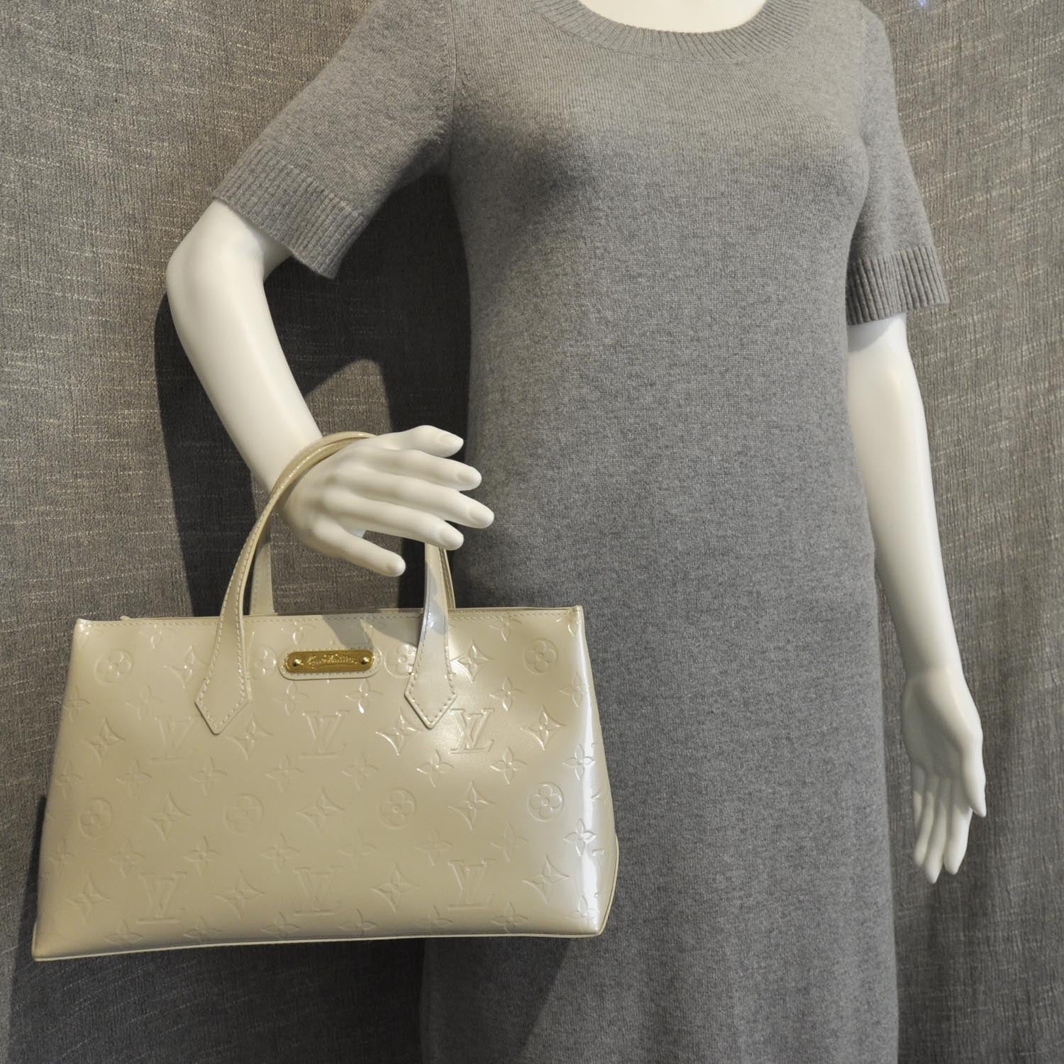 Louis Vuitton Vernis Wilshire PM Perle Pearl 3 of 8