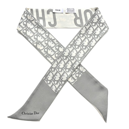 Christian Dior Silk Oblique Mitzah Scarf Grey 1 of 6