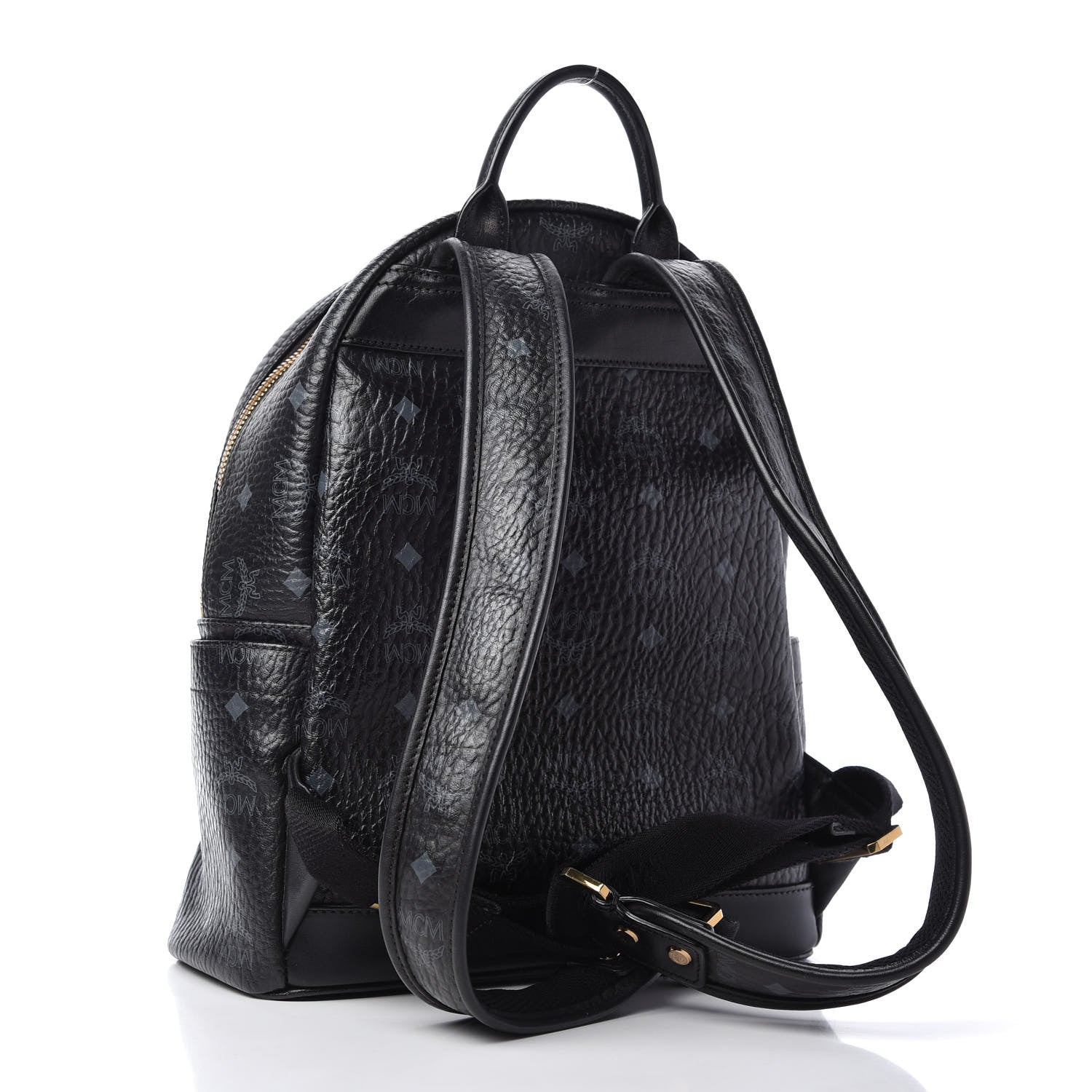 MCM Visetos Studded Small Stark M Backpack Black 3 of 9