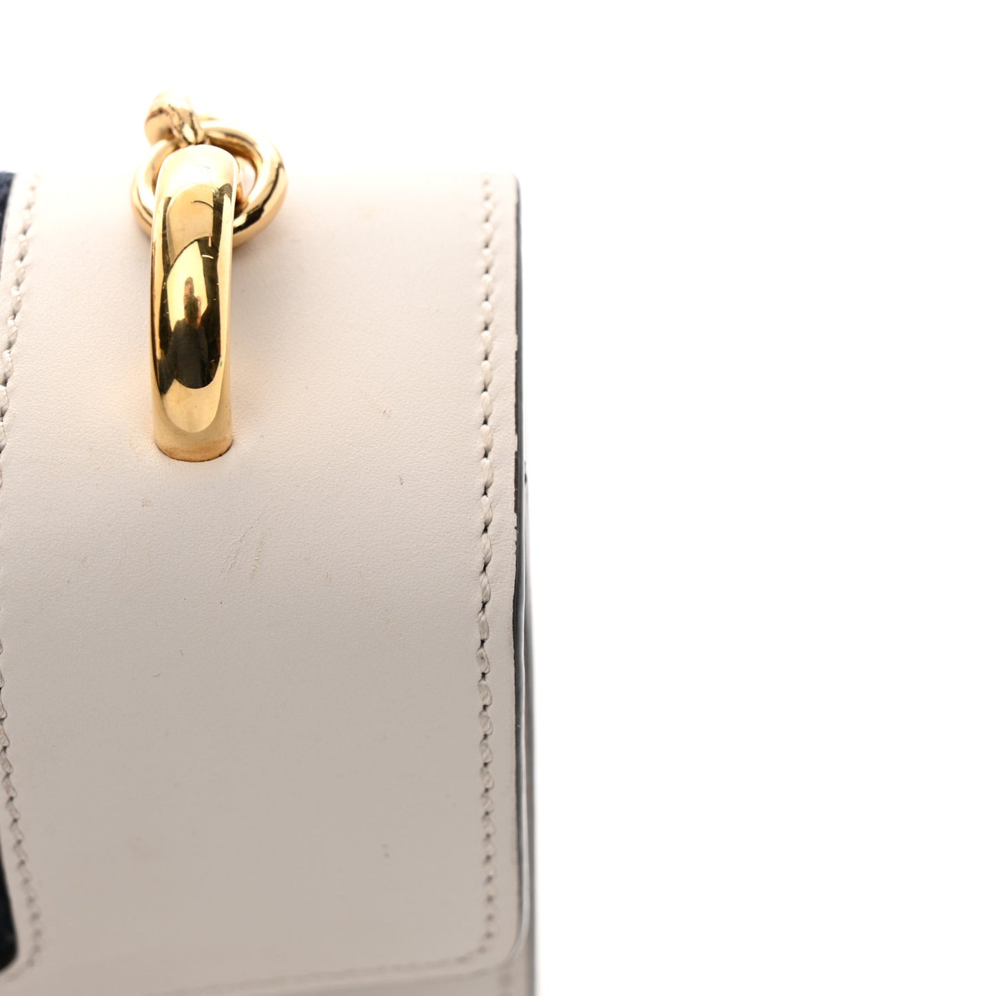 Calfskin Mini Sylvie Chain Shoulder Bag White