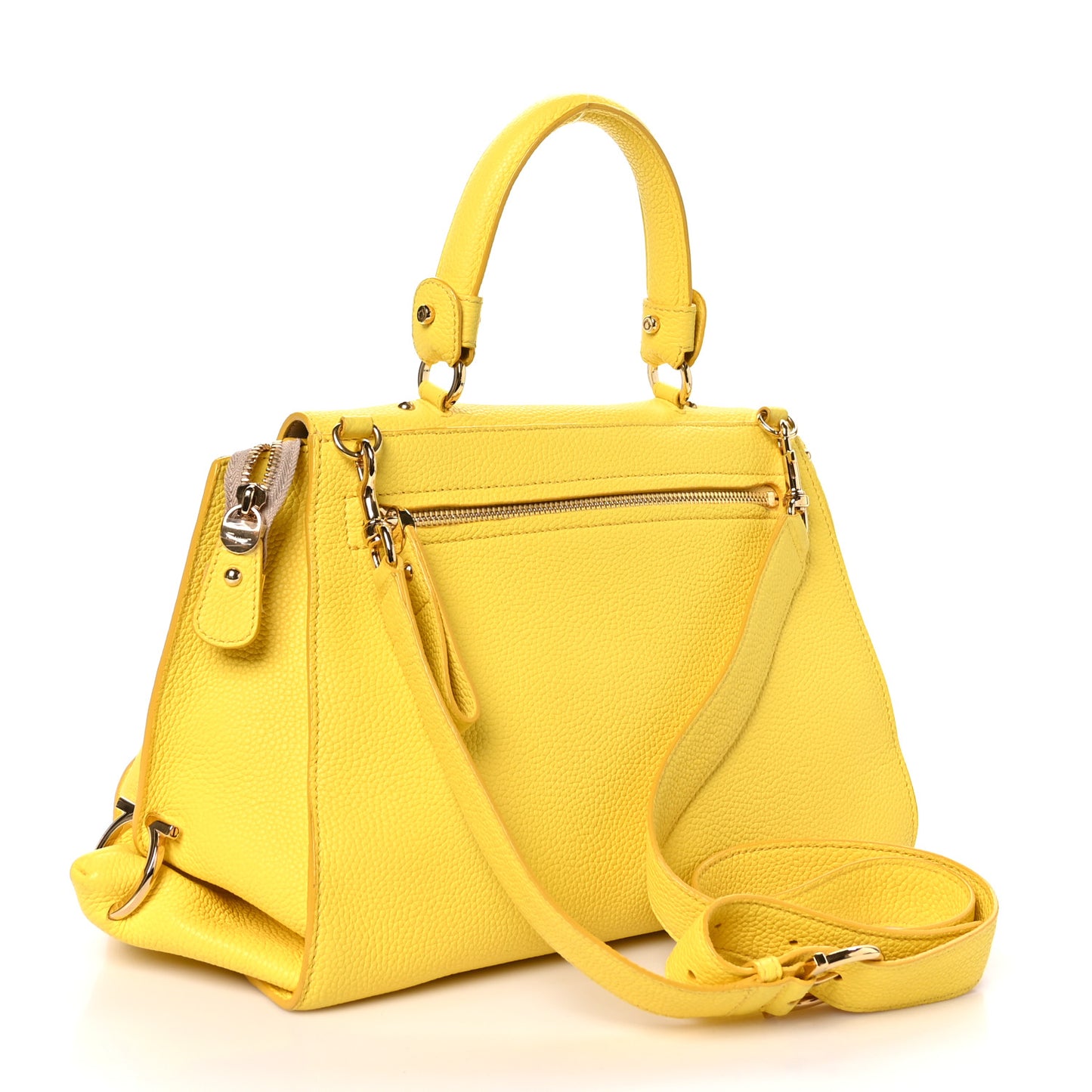 Calfskin Sofia Gancini Satchel Yellow