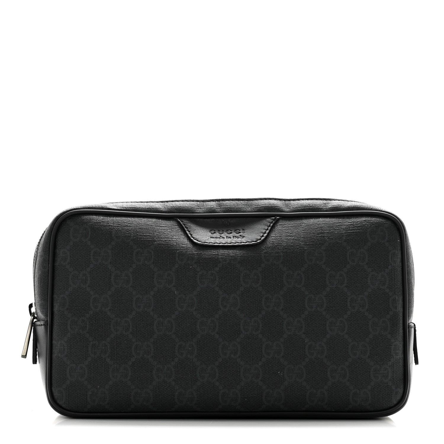 Gucci GG Supreme Monogram Toiletry Case Black Grey 1 of 13