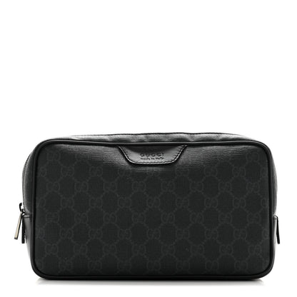 Gucci GG Supreme Monogram Toiletry Case Black Grey 1 of 13