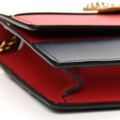 Gucci Calfskin Queen Margaret Chain Wallet Blue Agata Hibiscus Red Mystic White 7 of 8