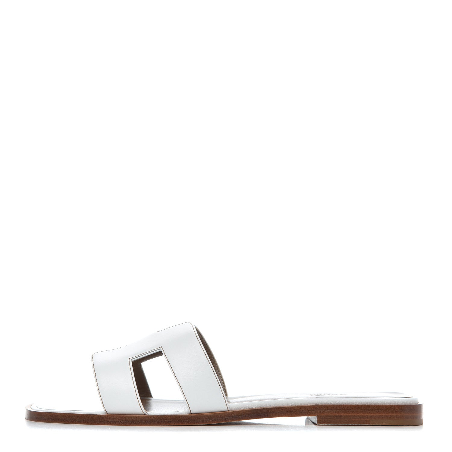 Hermes Box Calfskin Oran Sandals 37 White 1 of 12