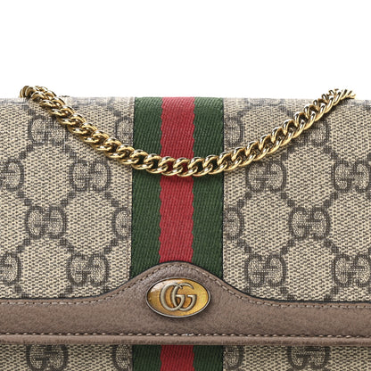 Gucci GG Supreme Monogram Web Ophidia Wallet On Chain Brown 7 of 12