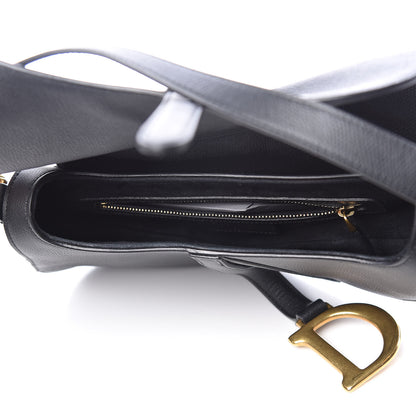 Christian Dior Grained Calfskin Saddle Bag Black 5 of 12